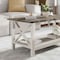 Flash Furniture Jasper Farmhouse Style Solid Wood Coffee Table w/X-Frame Design and Lower Shelf, Gray and White LFS-2007-GRYWHT-GG - alternate 5